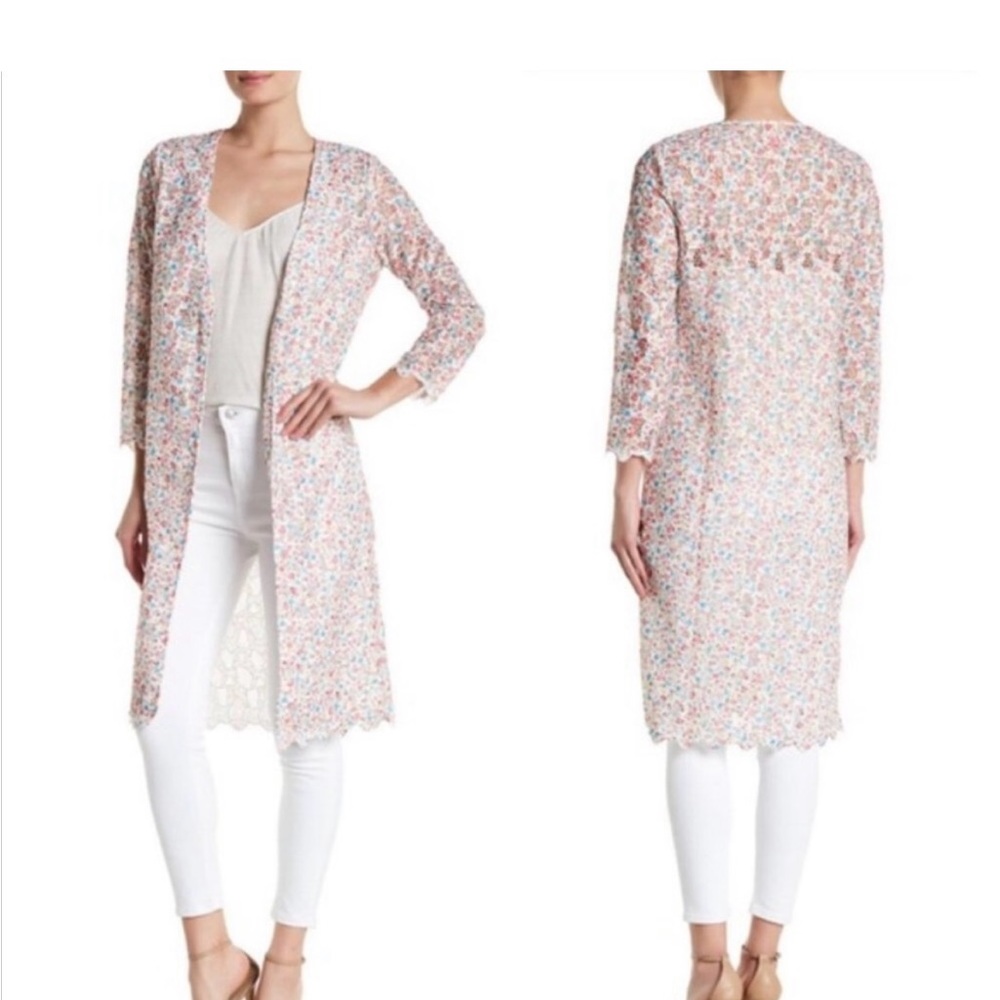 Catherine Malandrino Floral Duster Cardigan